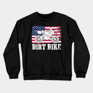 Motocross Bike Motorcycle Dirt Bike Pride Flag Crewneck Sweatshirt